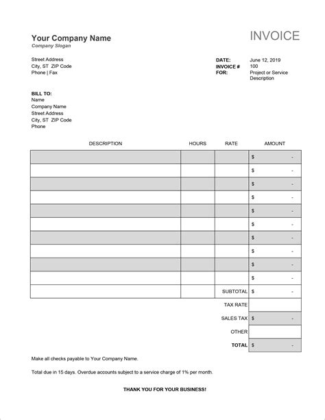 Downloadable Free Invoice Templates.